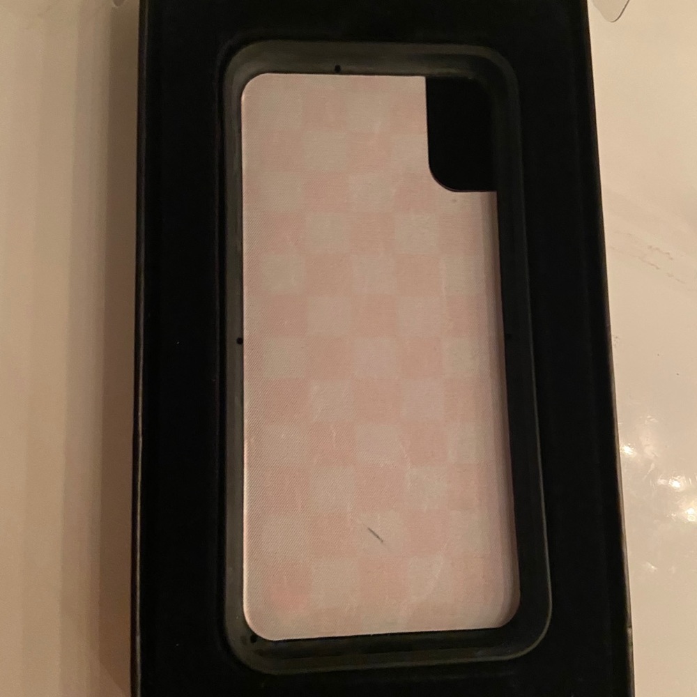 Wildflower Pink Checkered IPhone X Phone Case - Picture 3 of 3